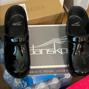 Dansko Glossy Black Clogs